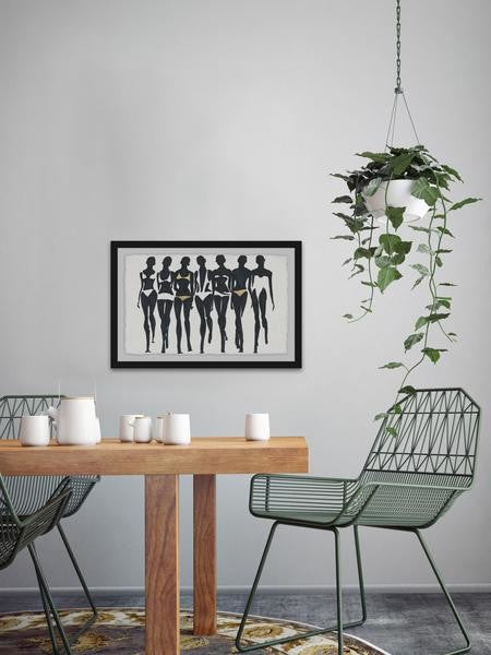 "Bikini Style II" Framed Painting Print, 36"x24"