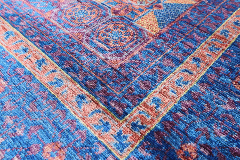 6' 8" X 9' 9" Mamluk Geometric Hand-Knotted Wool Rug - Q12237