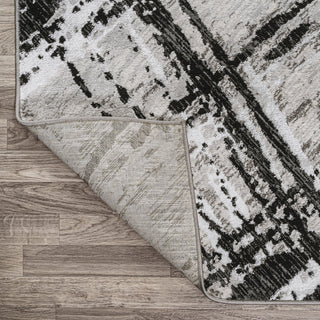 Slant Modern Abstract Black/Gray 3 ft. x 5 ft. Area Rug