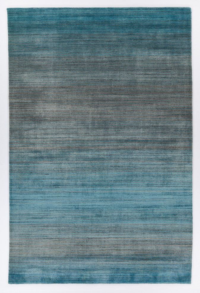 Cleo Handwoven Contemporary Rug, Gray/Turquoise, Rectangular 7'9x10'6