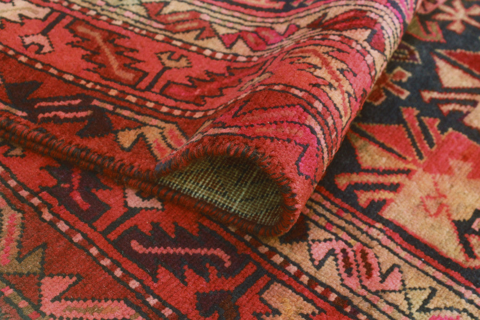 Fine Vintage Distressed Geralynn Charcoal/Pink Runner, 4'2x10'4