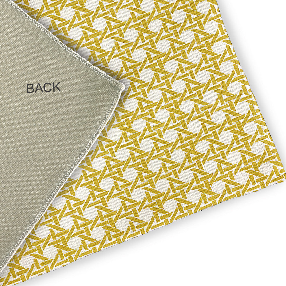 Rattan Geometric Indoor/Outdoor Rug