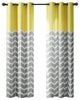 Intelligent Design Alex Yellow Chevron Print Window Panel Pair