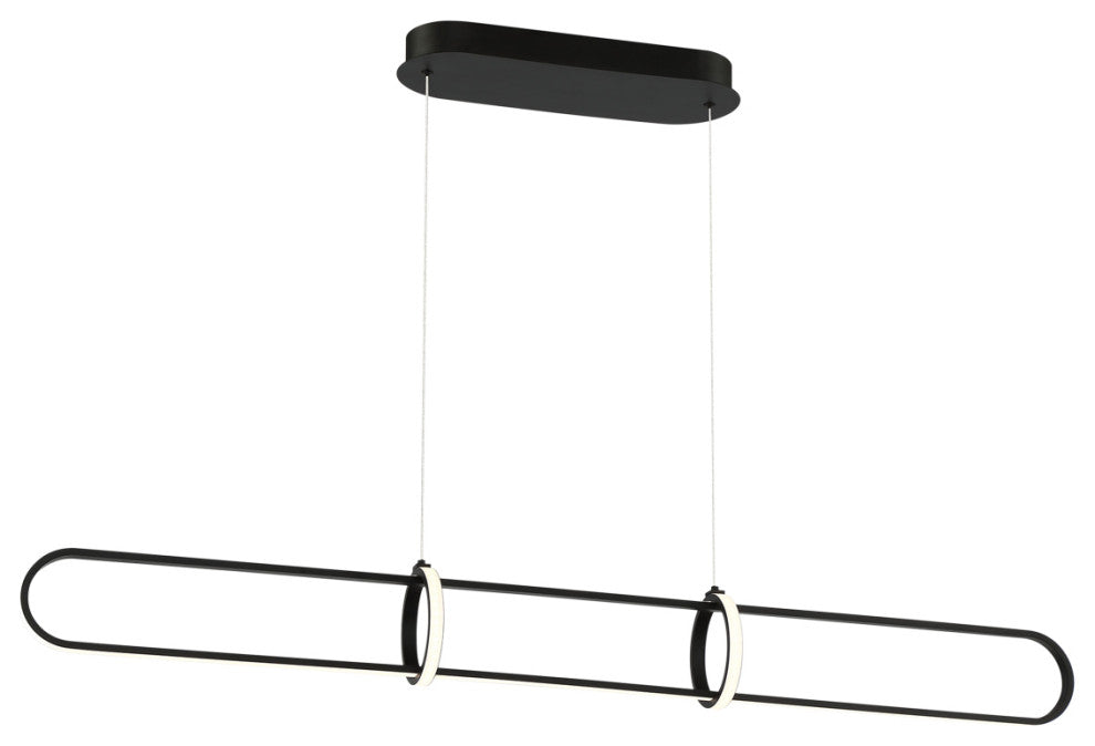 1 Light Modern Island Light, Matte Black