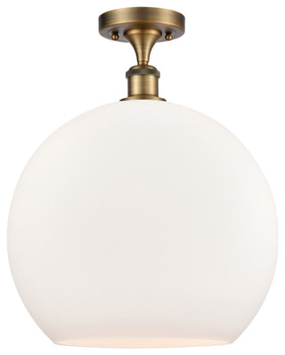 Innovations 516-1C-BB-G121-14-LED 1-Light Semi-Flush Mount, Brushed Brass