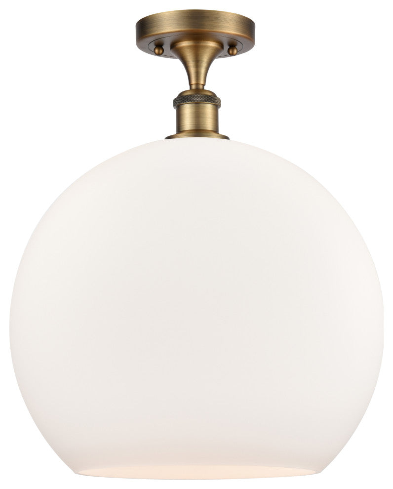Innovations 516-1C-BB-G121-14-LED 1-Light Semi-Flush Mount, Brushed Brass