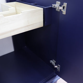 25" Single Vanity, Blue Finish With Gray Granite And Oval Sink
