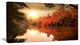 Colorful Fall Sunset over River, Landscape Canvas Art Print, 32"x16"