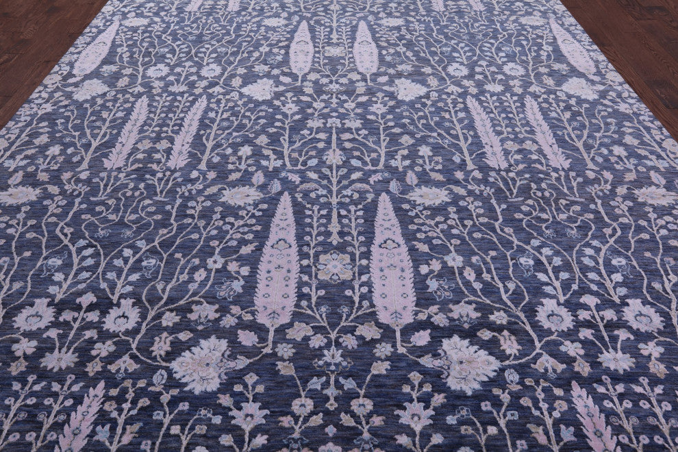 9' 10" X 14' 1" Wool and Silk Persian Ziegler Handmade Rug Q11807