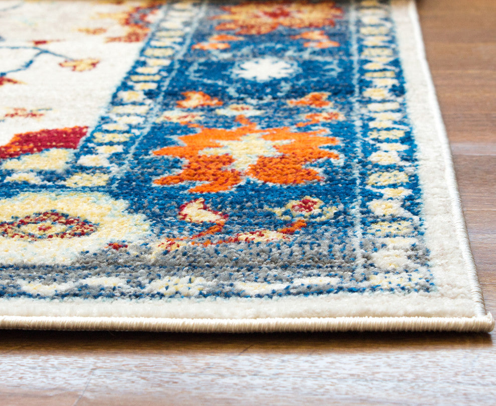 Mehalla Traditional Colorful Border Rug - Multicolor - 8' X 10'