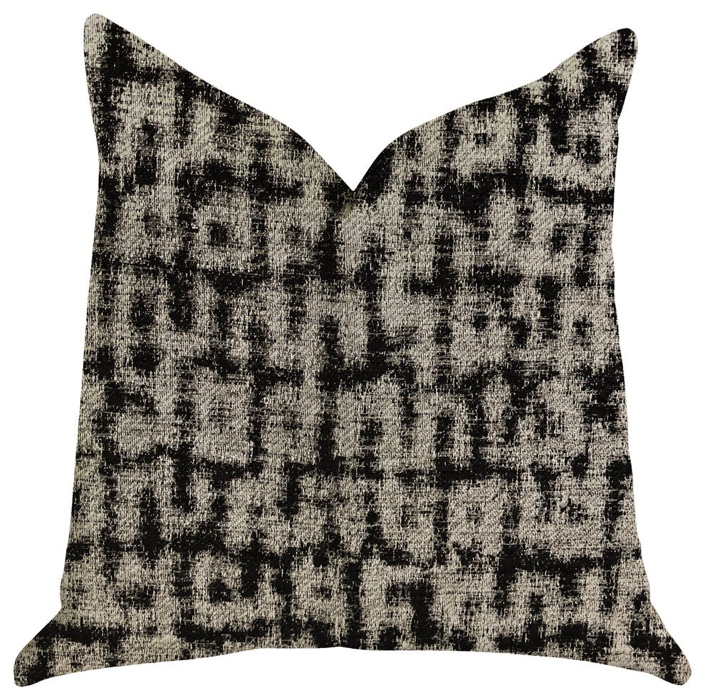 Modish Millie Luxury Throw Pillow in Black and Beige Tones, 12"x25"