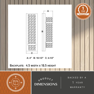 Vilo 4.5-in W 1 Light Matte Black Wall Sconce Light with Full Backplate, Matte Black, 4.5"wx18.5"hx4"d