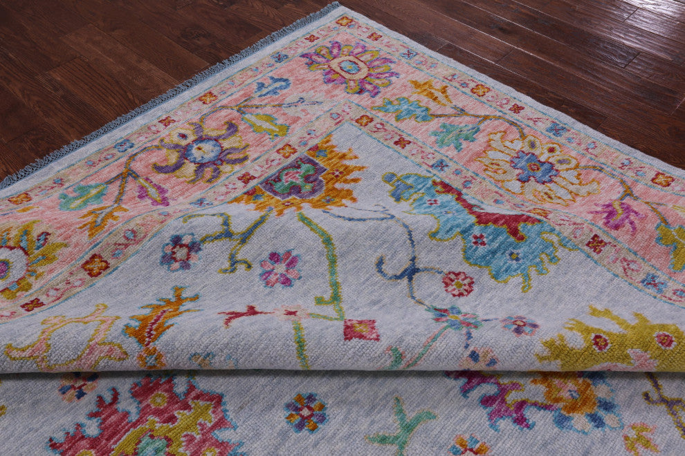 Handmade Turkish Oushak Wool Rug 9' 4" X 12' 0" - Q14816