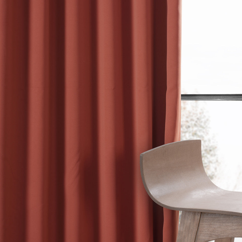 Sunset Orange Performance Woven Blackout Curtain Pair, 50W x 120L