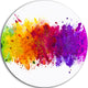 Artistic Watercolor Splash, Abstract Round Metal Wall Art, 23"