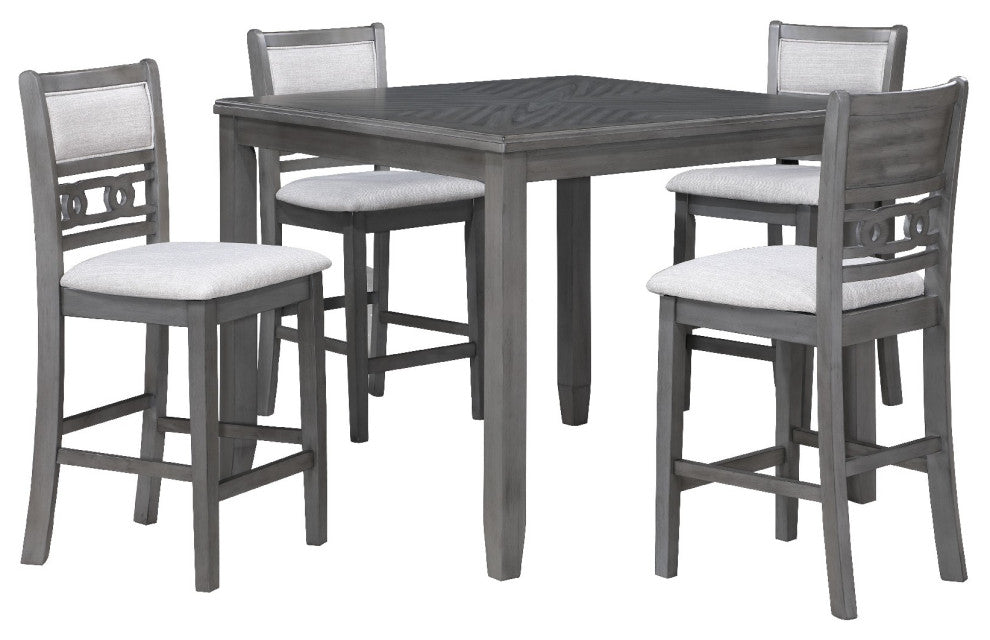 Benzara BM272094 Gary 42" 5 Piece Counter Table Set, Gray