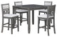 Benzara BM272094 Gary 42" 5 Piece Counter Table Set, Gray