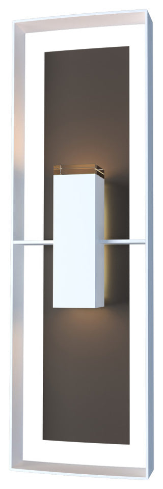 Shadow Box Tall Outdoor Sconce, Coastal White/Coastal Dark Smoke