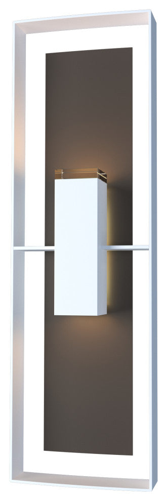 Shadow Box Tall Outdoor Sconce, Coastal White/Coastal Dark Smoke