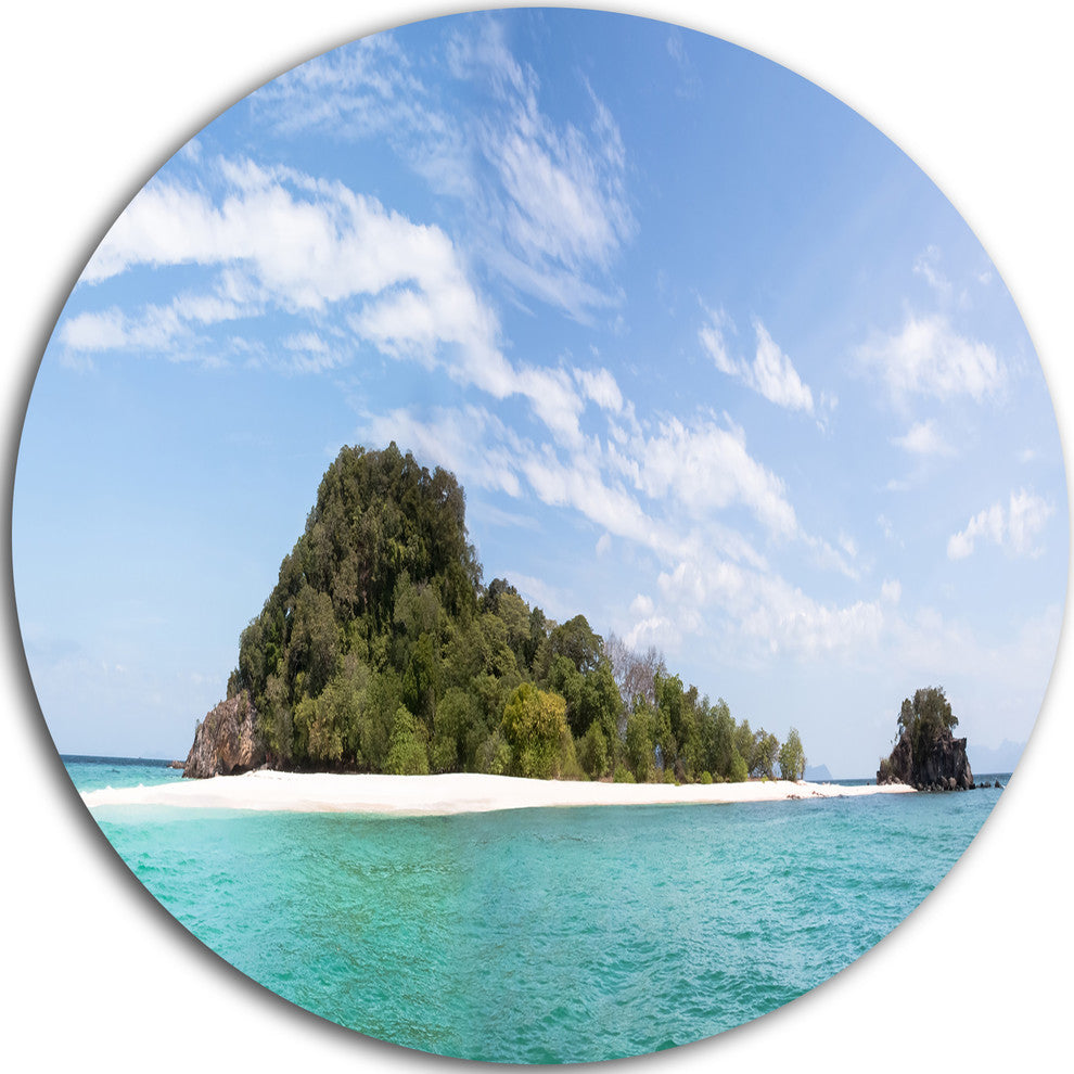 Blue Koh Khai Island Panorama, Seascape Large Disc Metal Wall Art, 36"