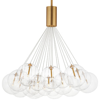 ET2 E25088 Burst 20 Light 35"W LED Multi Light Pendant - Gold / Clear