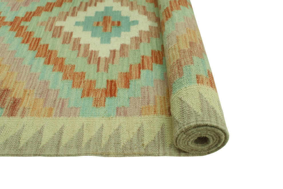 Sun Faded Flatweave Artie Red/Beige Runner, 2'8 x 9'9