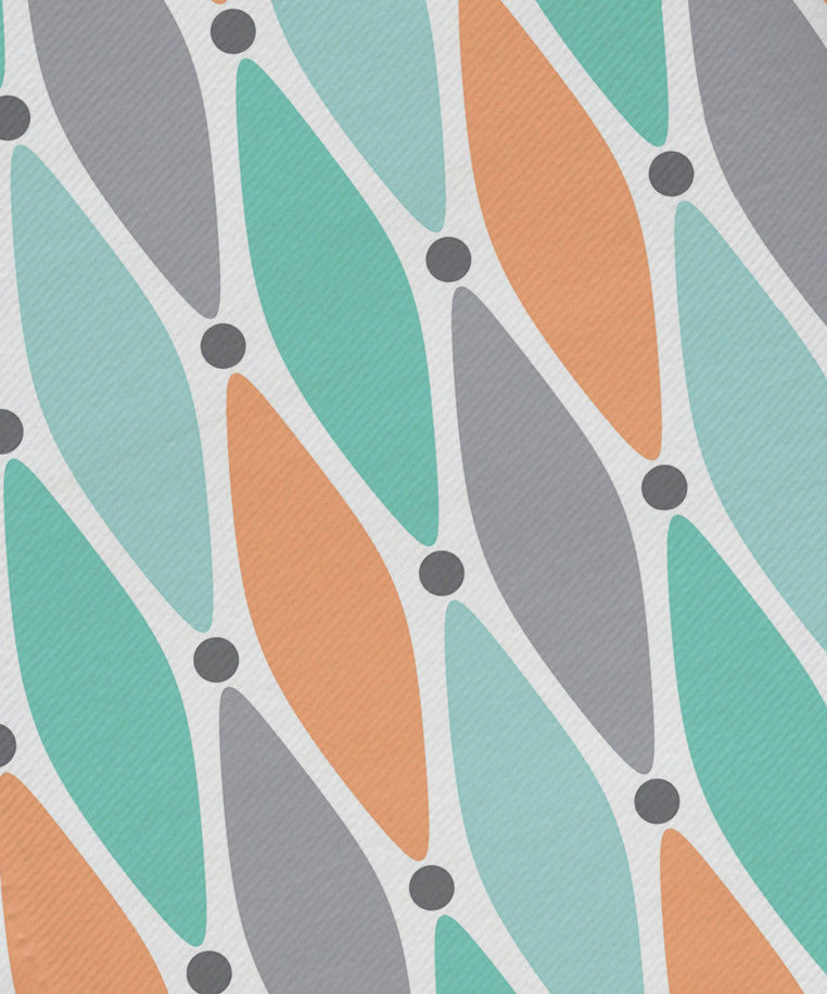 Wavy Splash, Geometric Print Napkin, Aqua, Set of 4