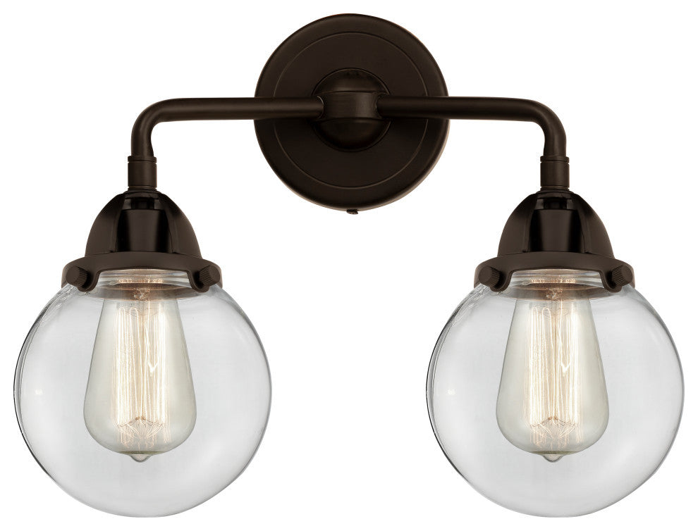Beacon Bath Vanity Light, Oil Rubbed Bronze, Clear, Clear