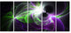 Glowing Purple Green Plasma, Abstract Wall Art Canvas, 60"x28", 5 Panels