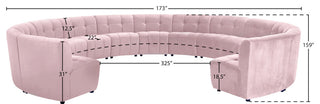 Limitless Velvet Upholstered 13-Piece Modular Sectional, Pink