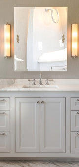 Frameless Rectangular Beveled Edge Tilt Mirror, Matte Black