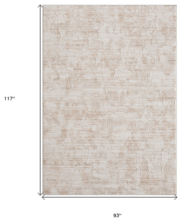 8' X 10' Beige Abstract Area Rug