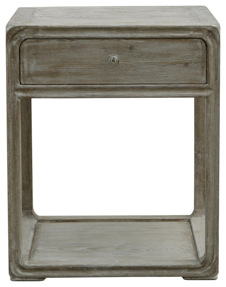 Salvaged Washed Elm Bedside Table