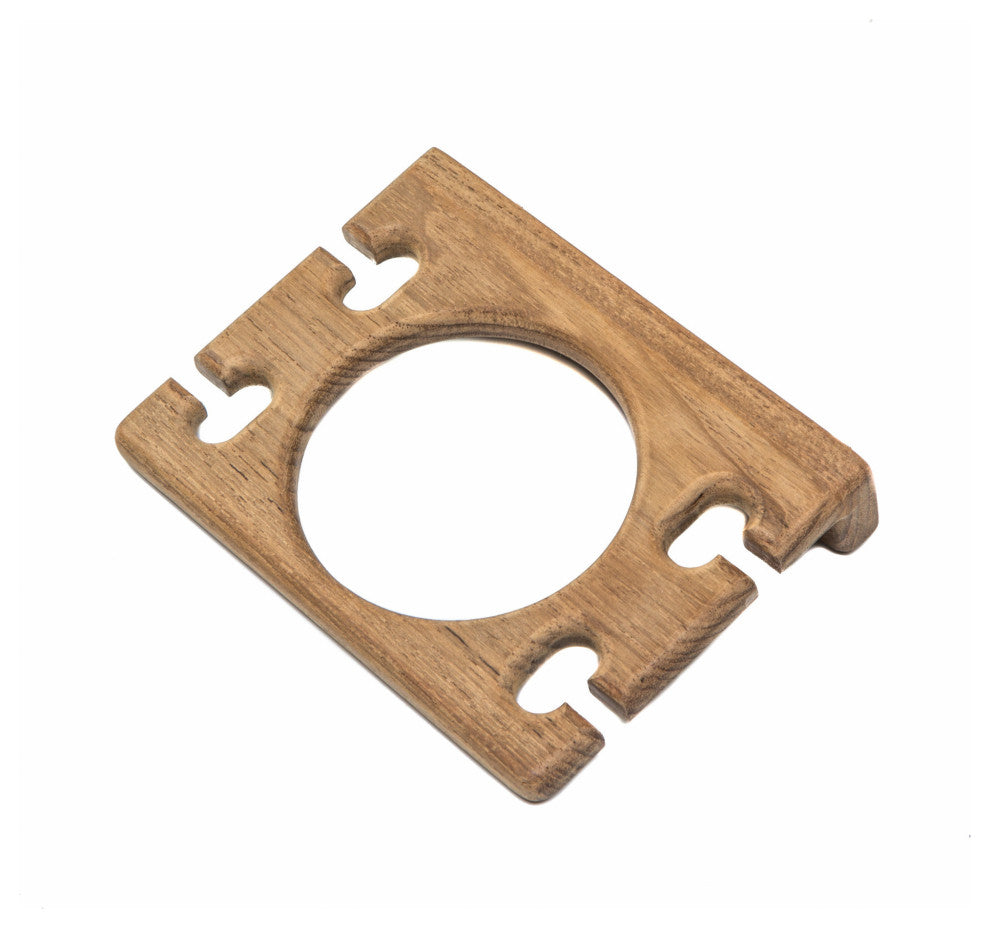 Traditional Solid Teak Wall Mount Glass and Toothbrush Holder
