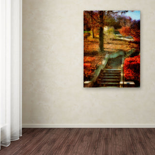 'Autumn Stairway' Canvas Art by Lois Bryan