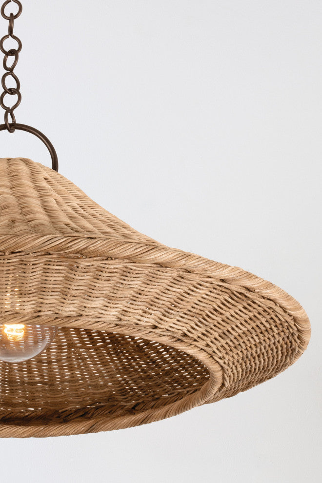 Baychester 32" Wide Bronze Leaf Pendant