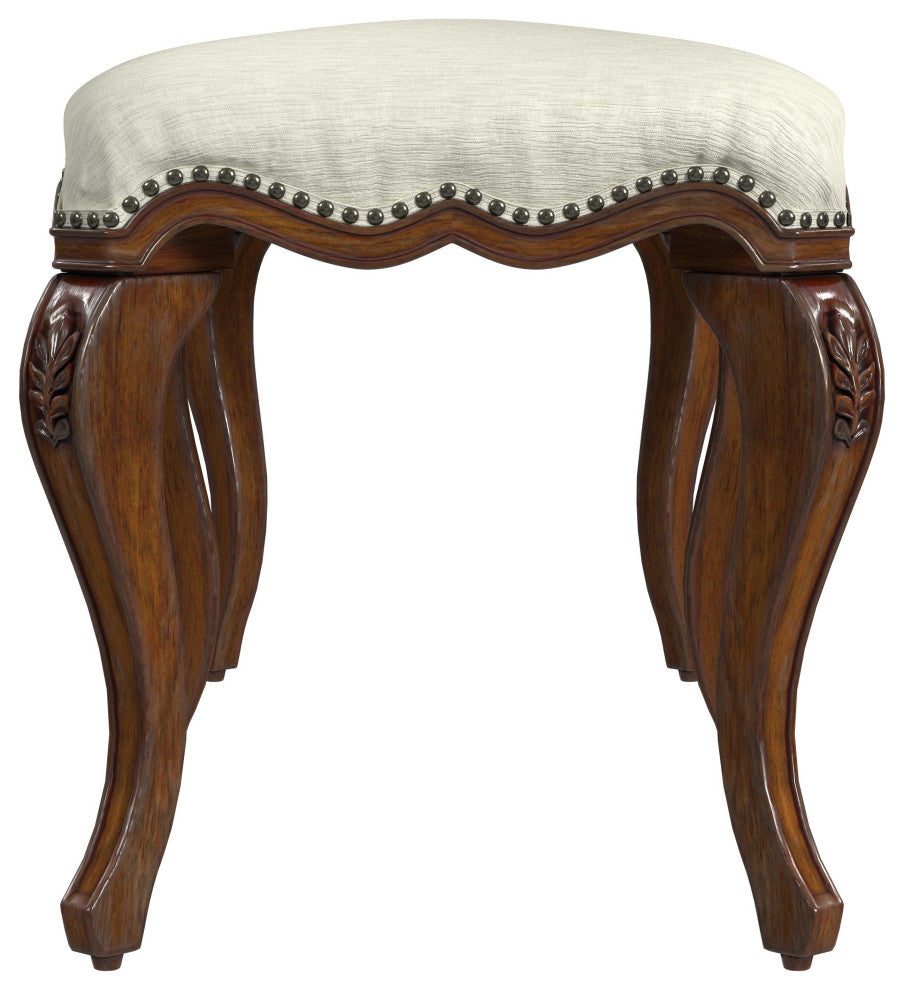 Michelline Upholstered 42"W Bench, Antique Cherry