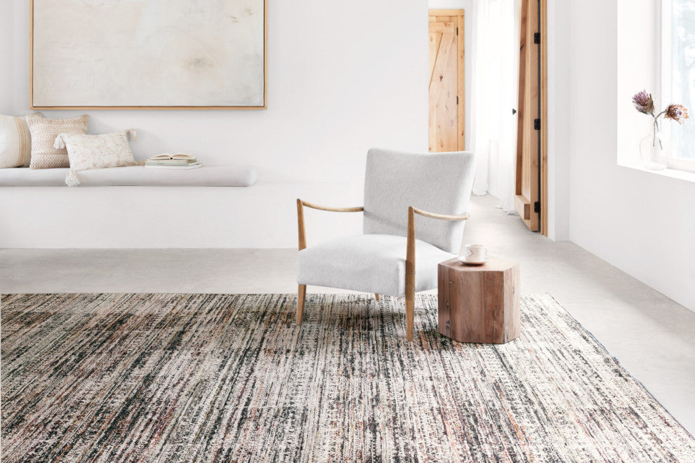 Viscose Polyester Theia Area Rug, Gray/Multi, 3'7"x5'2"