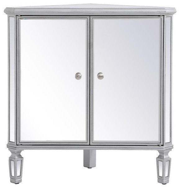 Elegant MF6-1048S 31"Mirrored Corner Cabinet, Silver
