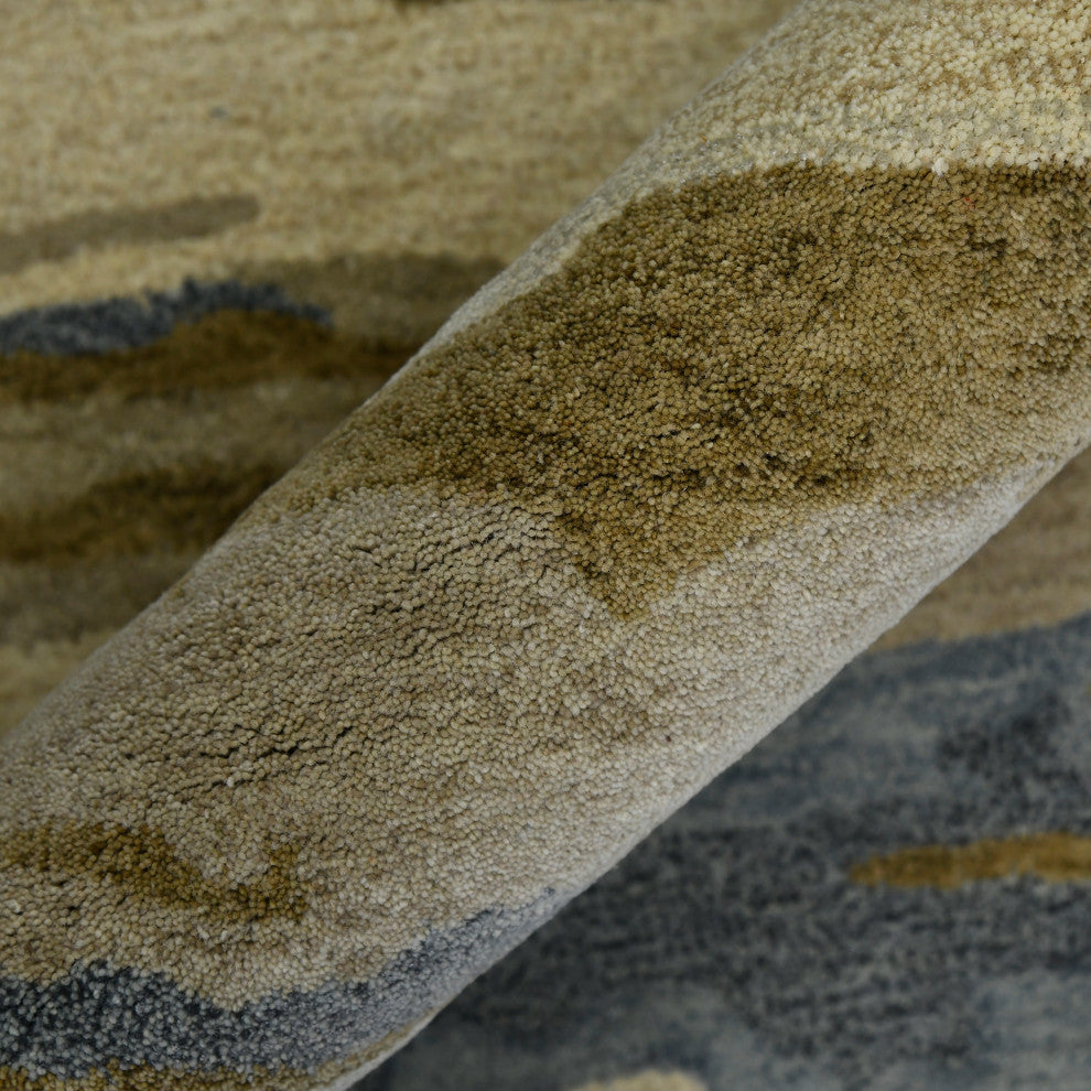 Abstract Gunter Area Rug, Water Blue, 4' x 6', Abstract