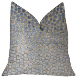 Dusky Gem Blue and Silver Luxury Throw Pillow, 26"x26"