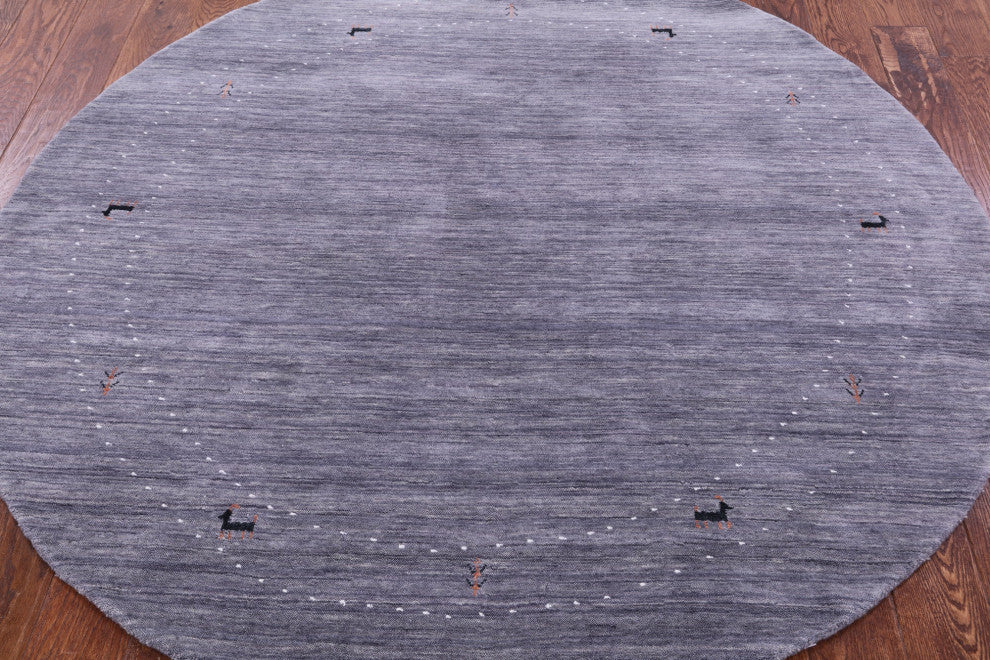 6' Round Hand Knotted Wool Persian Gabbeh Rug - Q15176