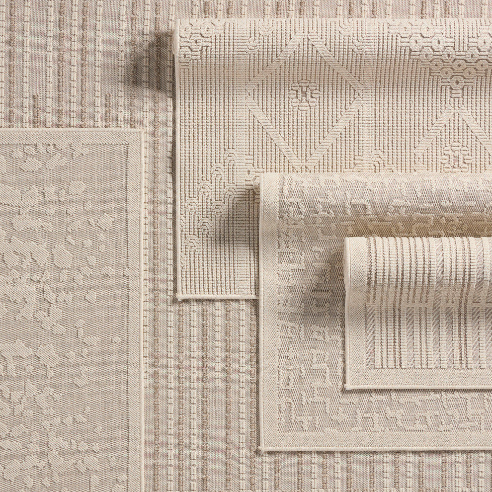 Vibe Paradox Indoor/Outdoor Abstract Cream Area Rug 9'X12'