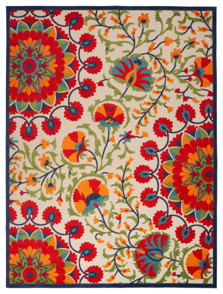 Nourison Aloha 9' x 12' Red/Multi Transitional Area Rug