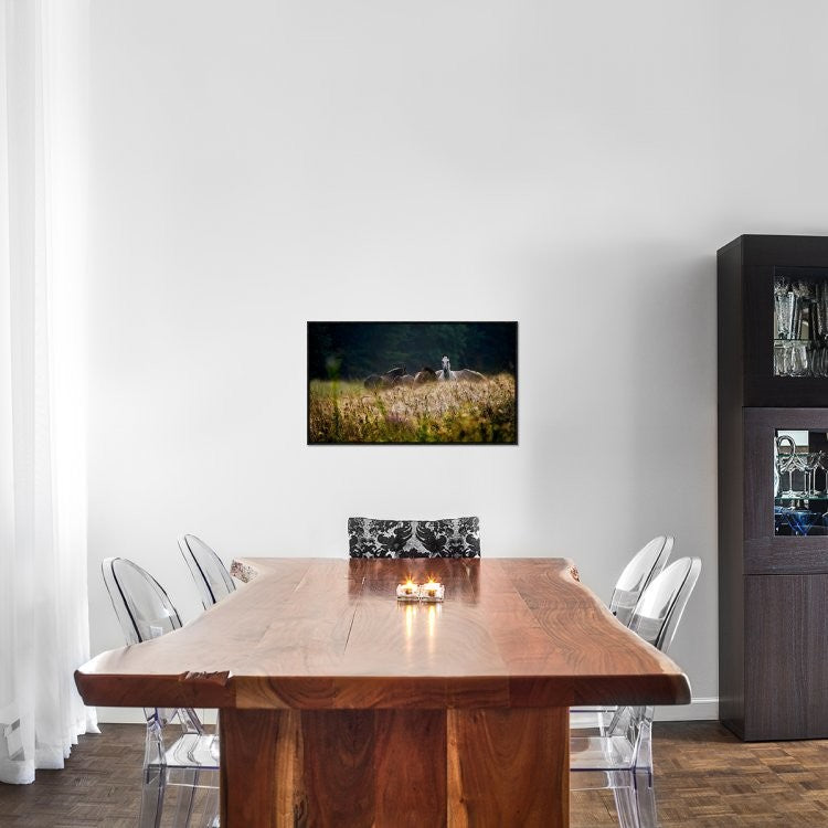 "Our Garden" Framed Canvas Giclee by Milan Malovrh, 31x18"