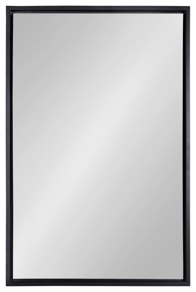 Evans Framed Floating Wall Mirror, Black 24x36