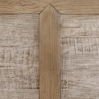 Rowena Pine Wood Panel Bed, Light Gray