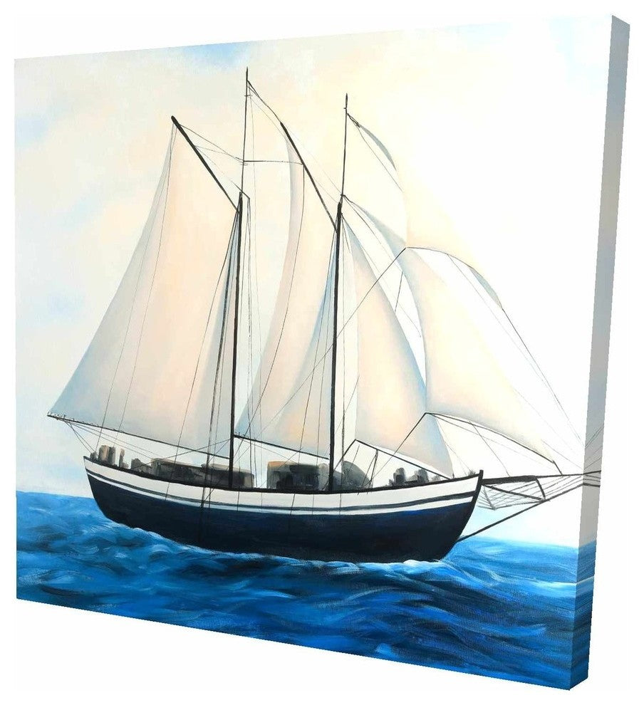 Sailingboat By a Sunny Day, Fine Art Gallery Wrapped Canvas, 24"x24"