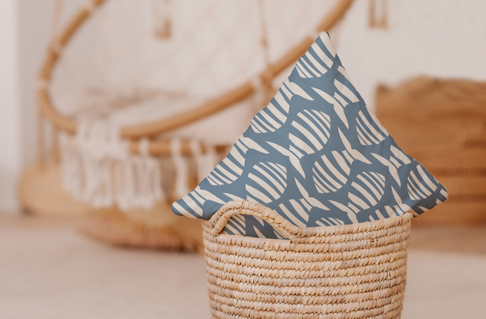 18x18" Anchored Nautical Decorative Indoor Pillow, Dusty Smoke