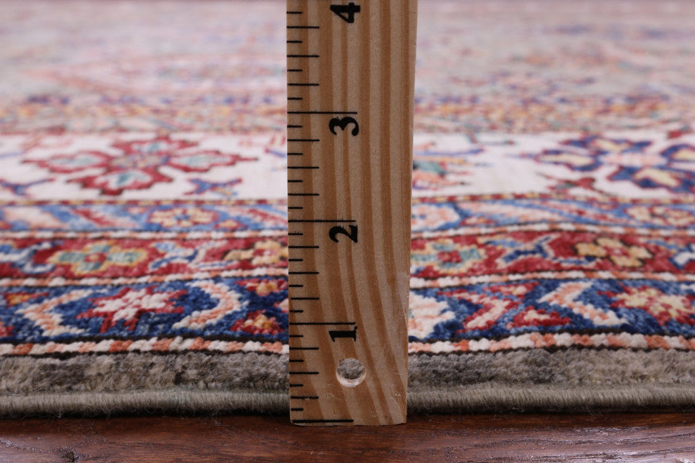 Handmade Geometric Super Kazak Wool Rug 8' 11" X 12' 1" Q9683